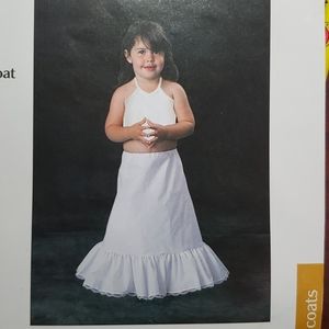 Girls White Drawstring Slip, petticoat, crinoline